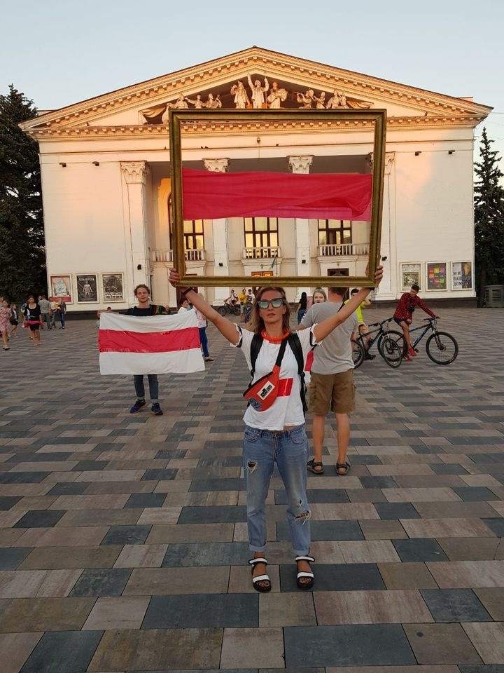 В Мариуполе прошла акция в поддержку Беларуси 