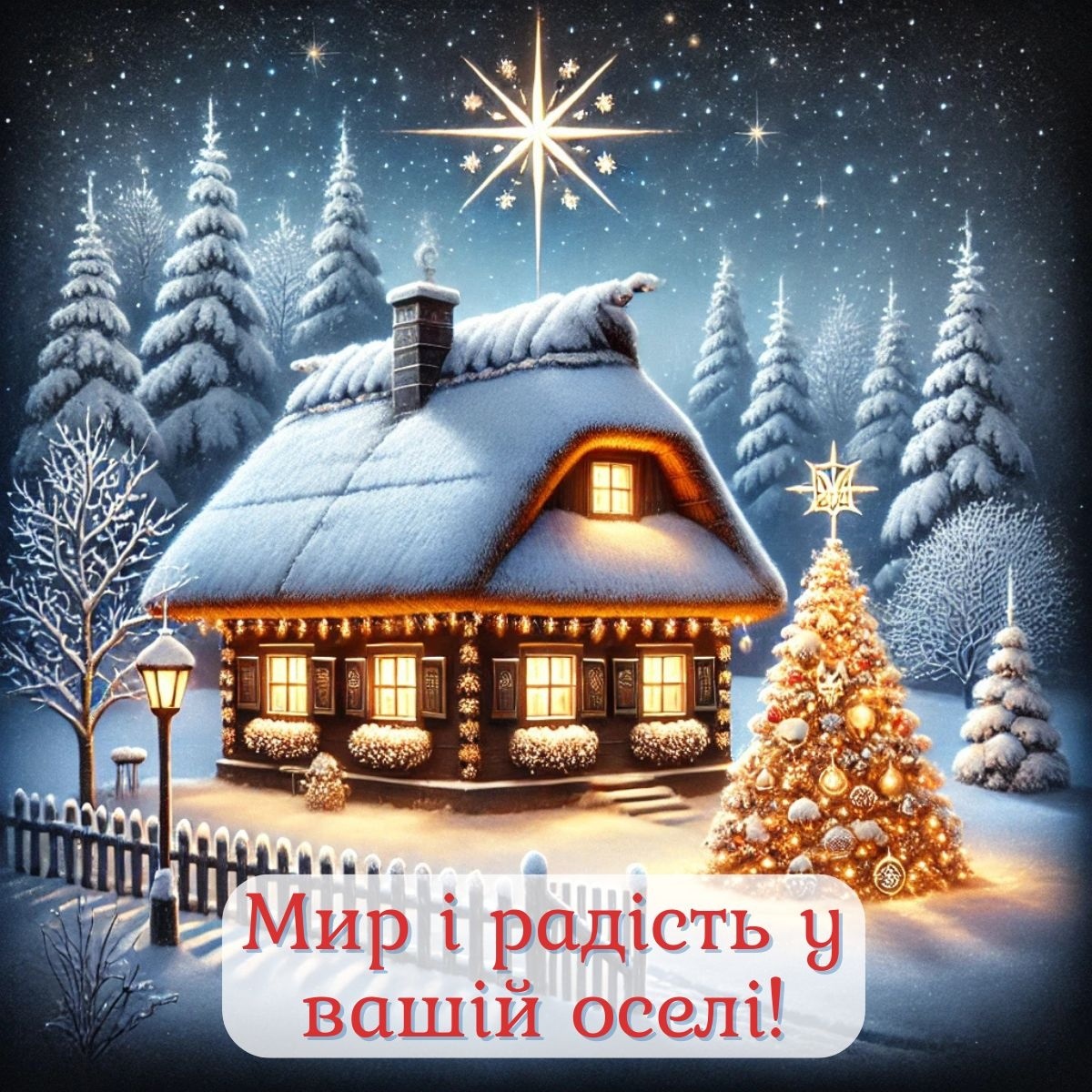 Різдвяна зірка листівка